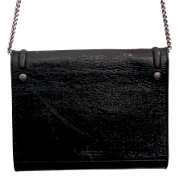 Rare Dannijo 2014 Black Leather Crossbody Clutch, Metallic Geometric Iconic Bag - Picture 3 of 12